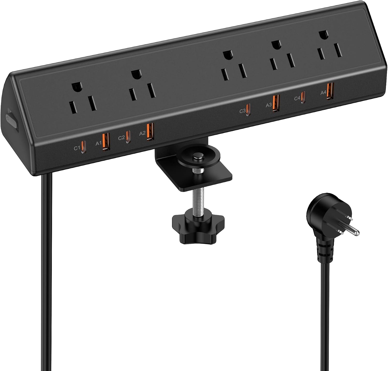 Ac Surge Protector - Desk Clamp Power Strip, 65W Fast