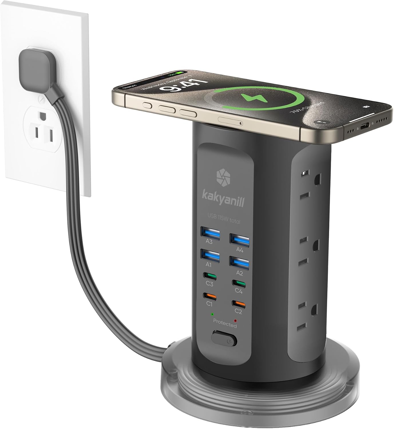 Ac Surge Protector - PD 65W USB C Charging Tower,