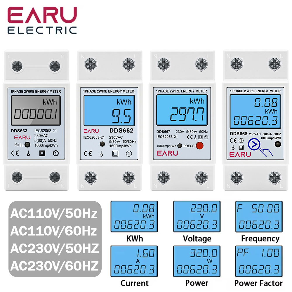 Renewable Energy Demonstration Kit - Single Phase LCD Digital Energy Meter