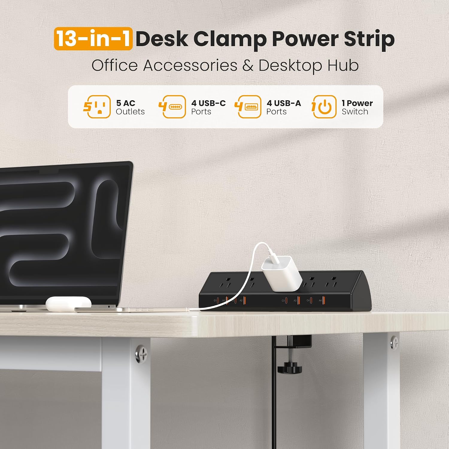 Desk Clamp Power Strip, 65W Fa - Ac Surge Protector のレビューと価格