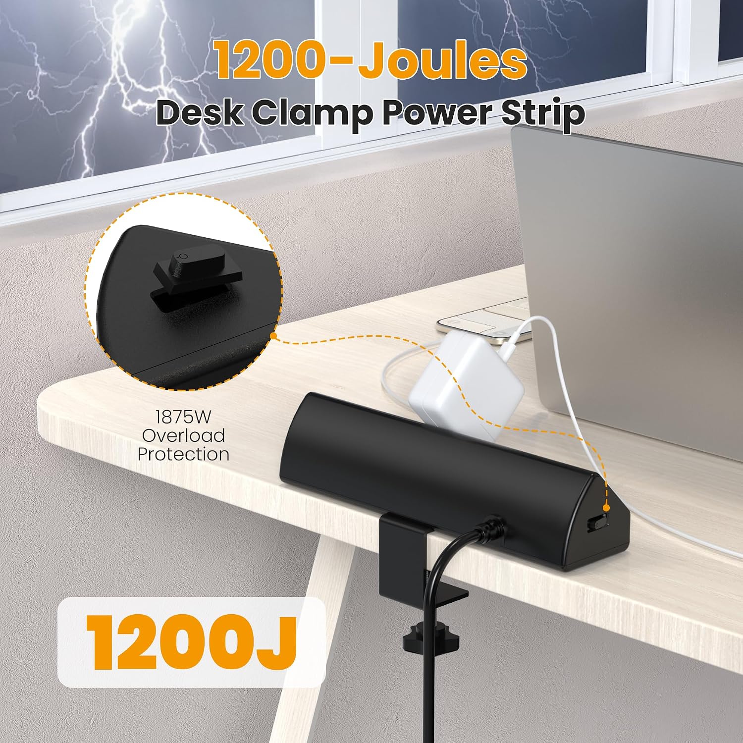 Desk Clamp Power Strip, 65W Fa - Ac Surge Protector のレビューと価格
