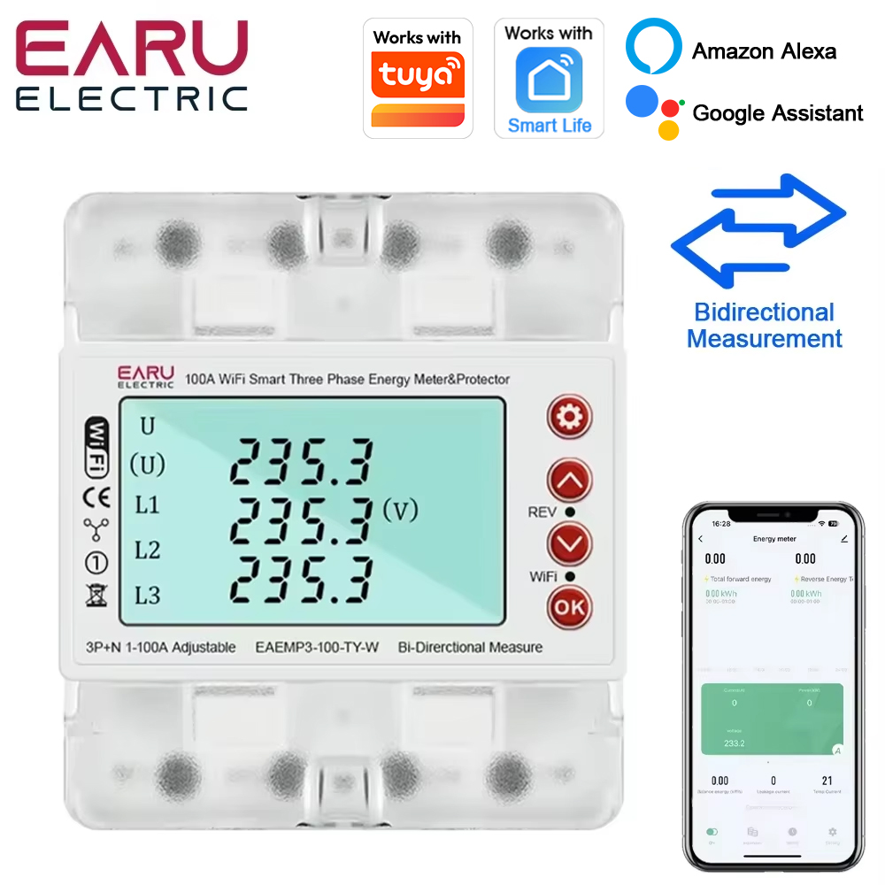 Three Phase AC380V Tuya WiFi S - Ac Surge Protector のレビューと価格