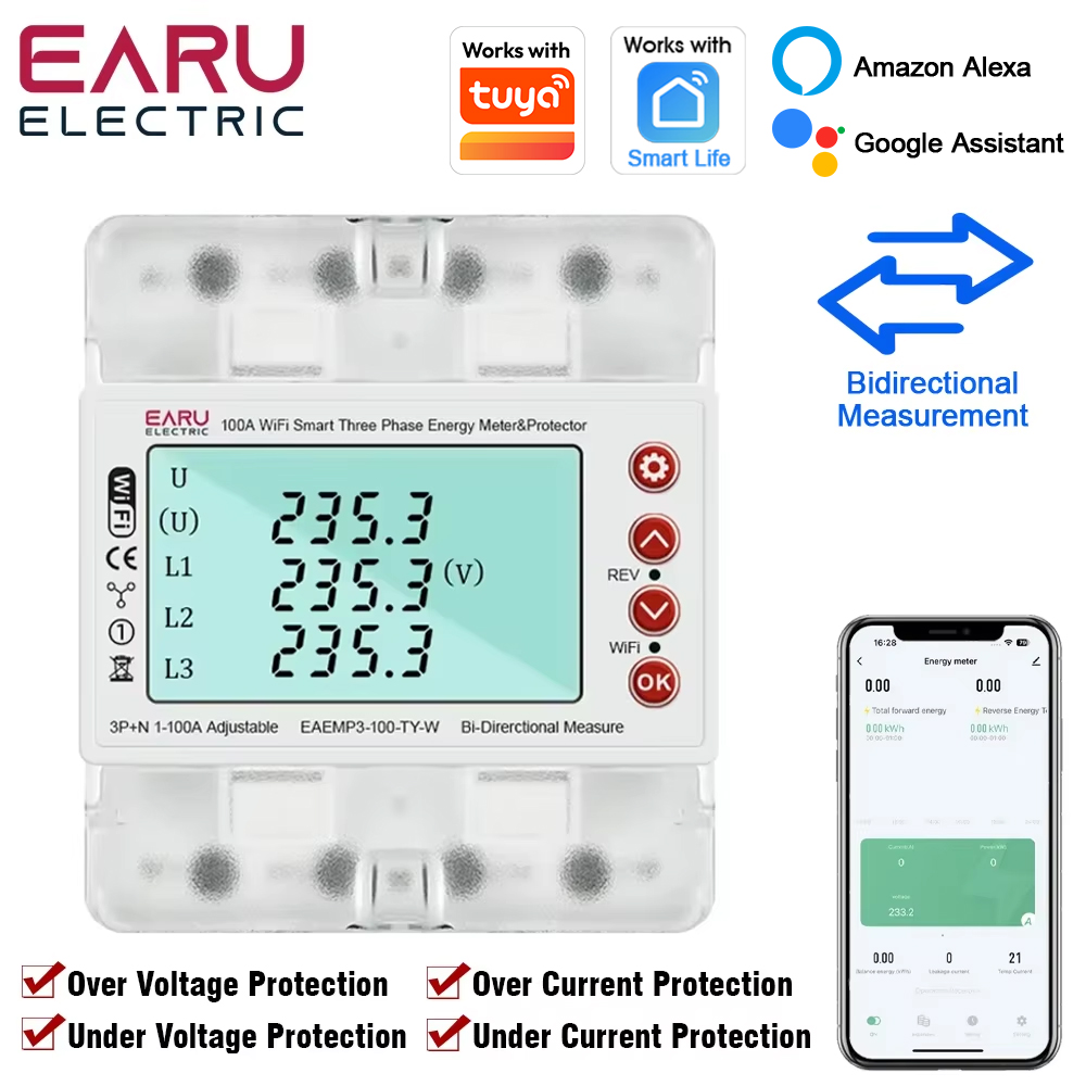 Three Phase 380V Tuya WiFi Sma - Ac Surge Protector のレビューと価格