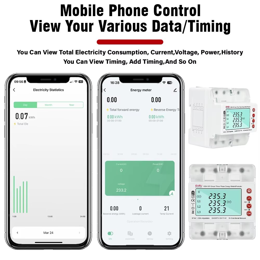 Three Phase 380V Tuya WiFi Sma - Ac Surge Protector のレビューと価格