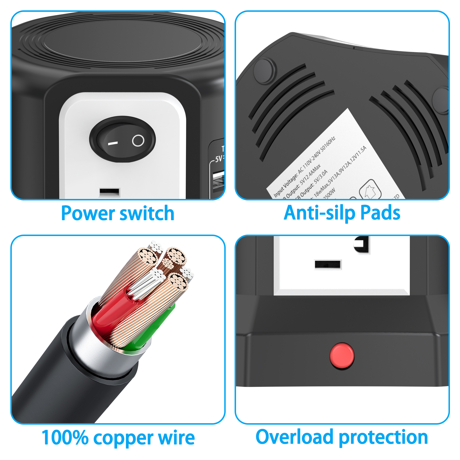 HITRENDS Tower Power Strip wit - Ac Surge Protector のレビューと価格