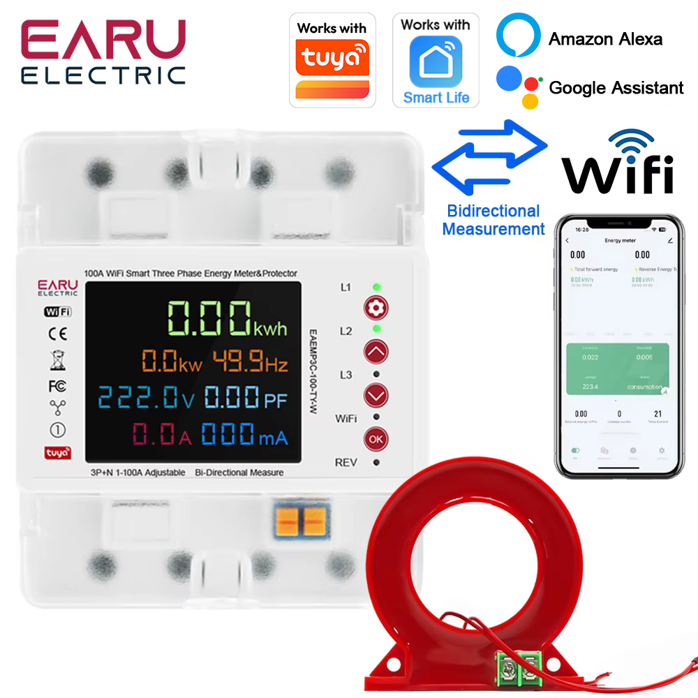 Three Phase Tuya WiFi Smart Bi - Ac Surge Protector のレビューと価格