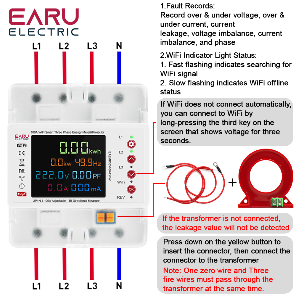 Three Phase Tuya WiFi Smart Bi - Ac Surge Protector のレビューと価格