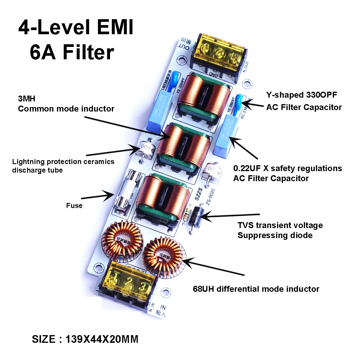 6A/10A 4-Stage EMI Filter | 11 - Ac Surge Protector のレビューと価格