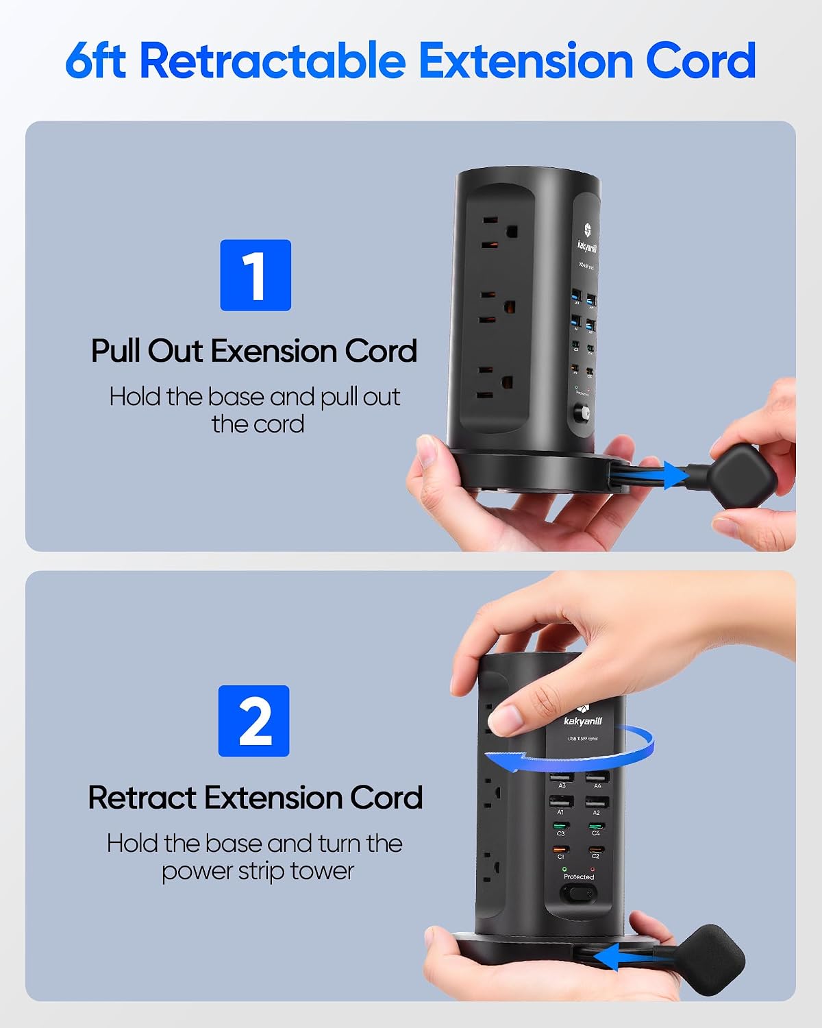 PD 65W USB C Charging Tower, 1 - Ac Surge Protector のレビューと価格