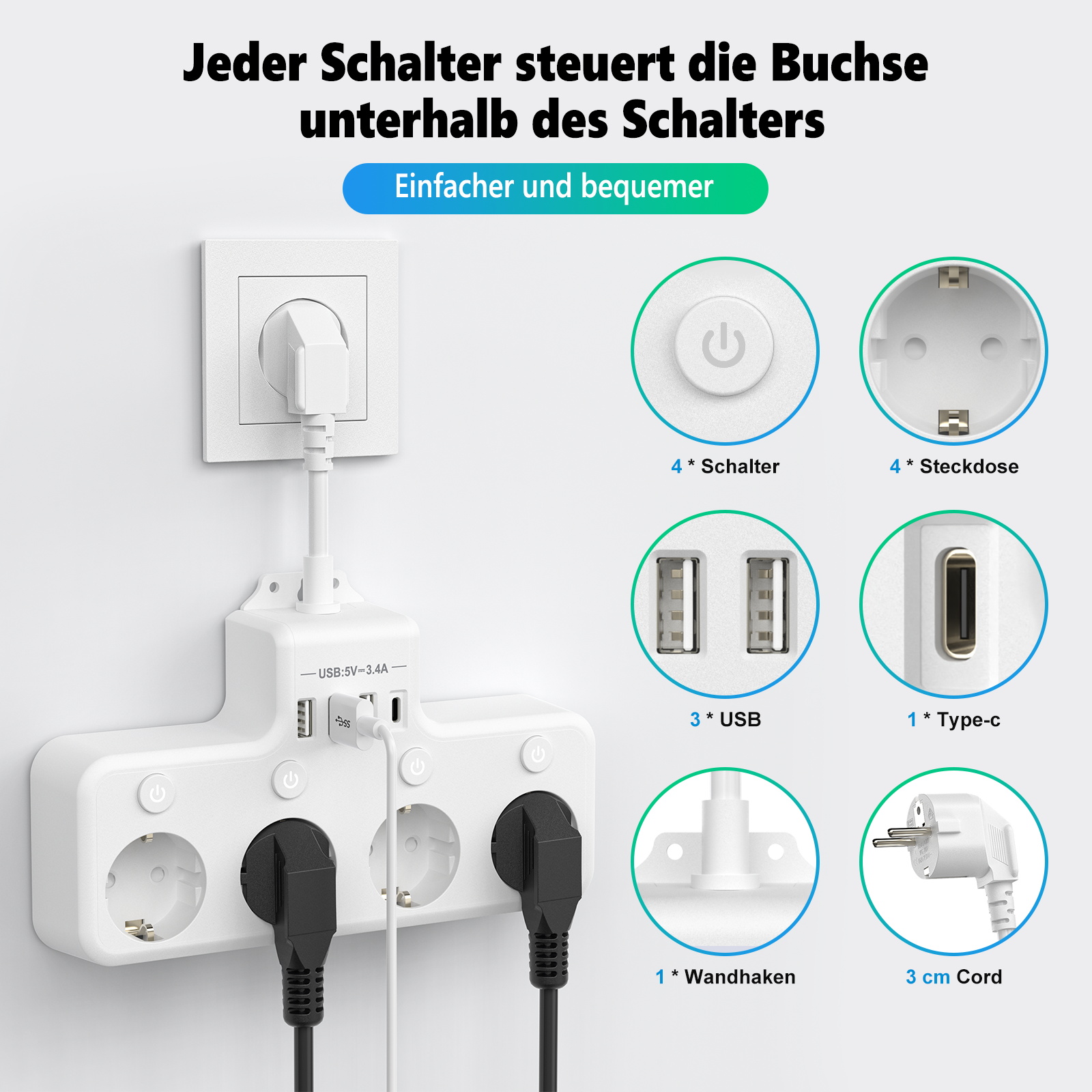 EU Plug Power Strip Multiple S - Ac Surge Protector のレビューと価格
