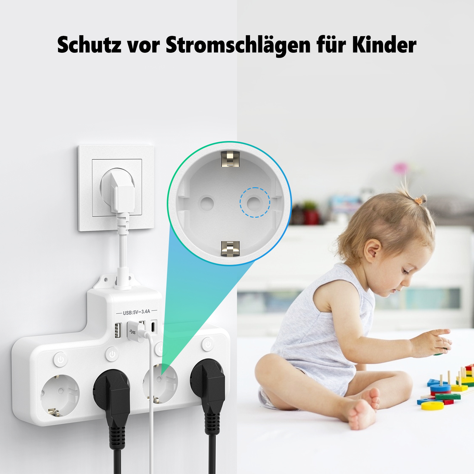 EU Plug Power Strip Multiple S - Ac Surge Protector のレビューと価格