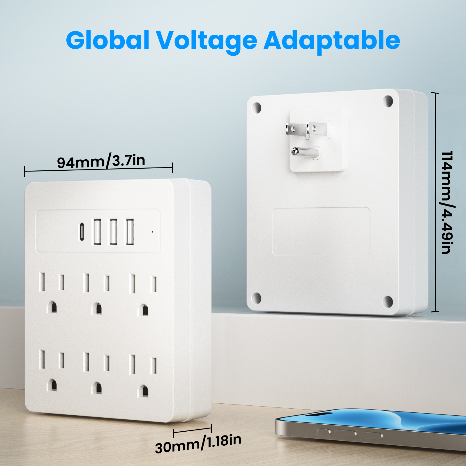 6 AC power strip, 3 USB ports, - Ac Surge Protector のレビューと価格
